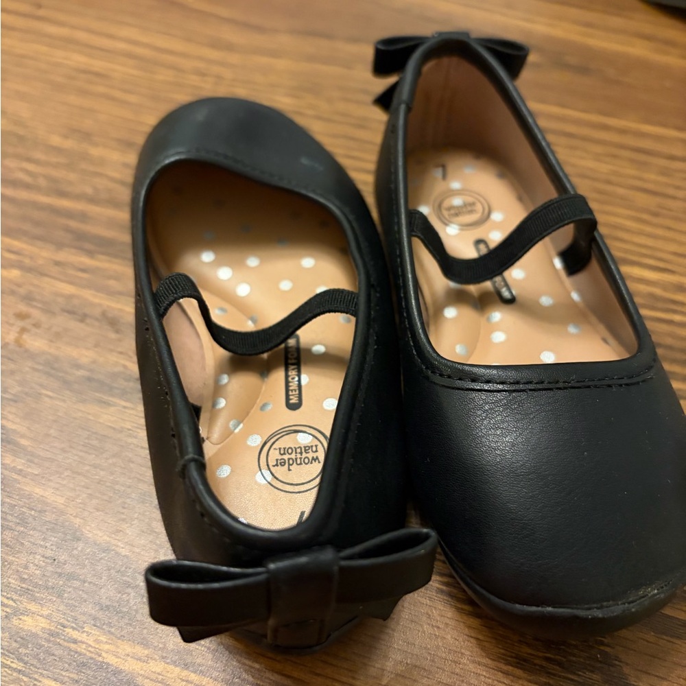 Wonder Nation Black Kids Dress Shoes